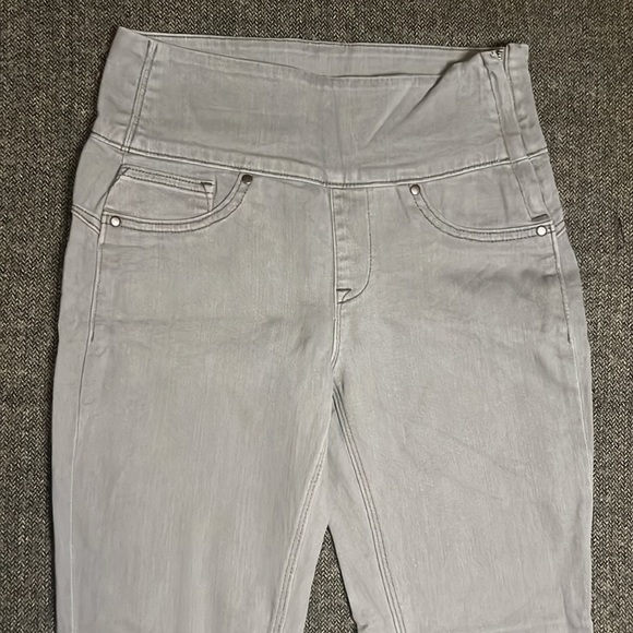 Spanx Grey Stretch Jegging Skinny Grey side zipper sz M - Picture 3 of 10